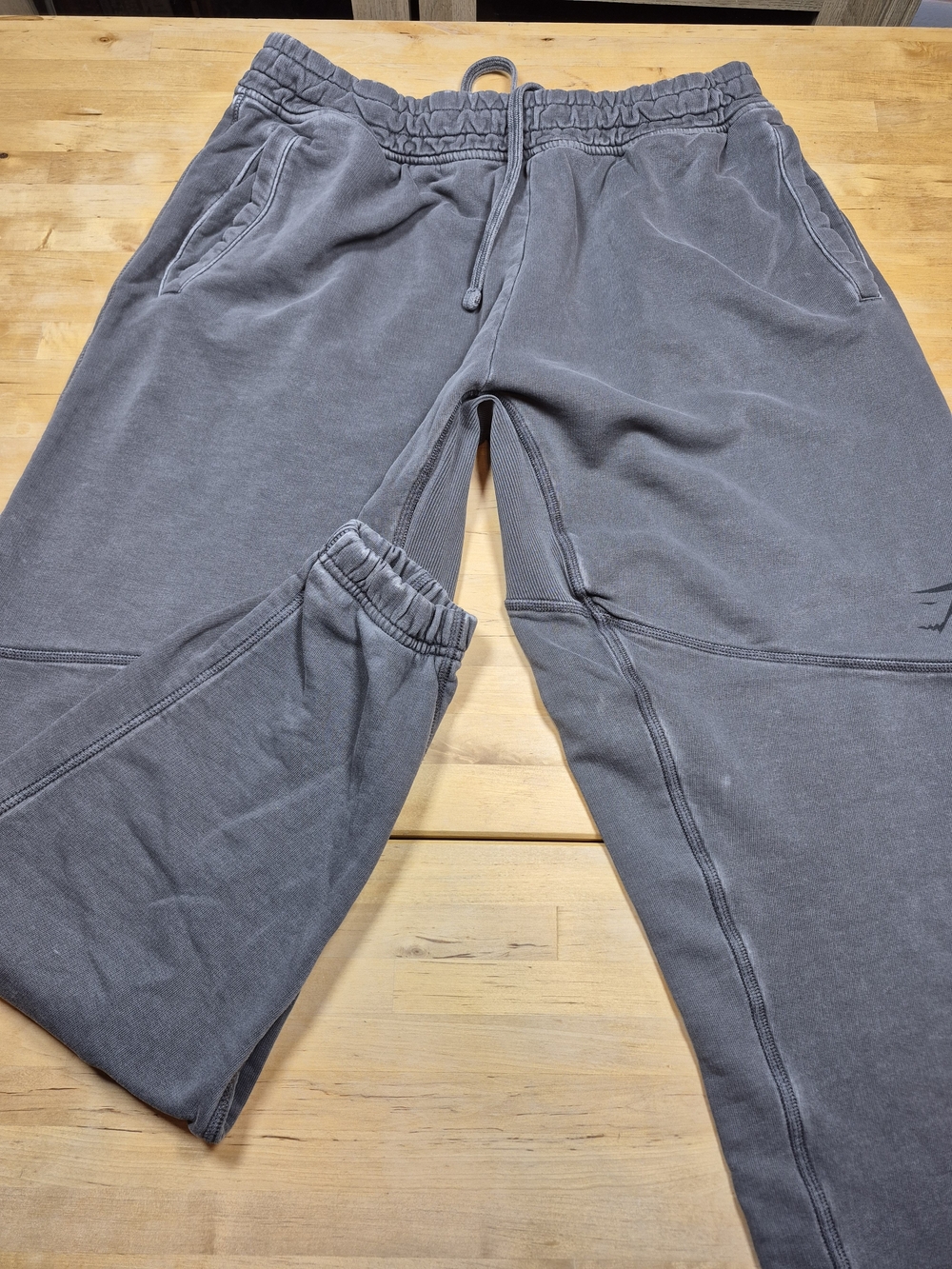 Gymshark Men's Washed Gray Joggers with Drawstring